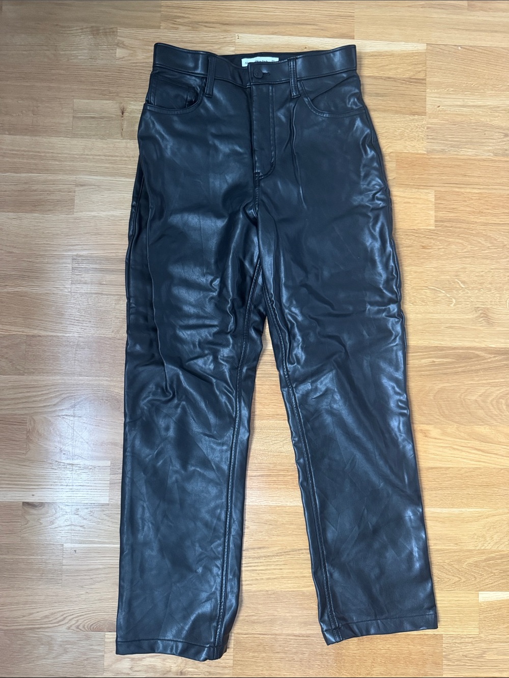 Abercrombie Curve Love Black Leather Pants